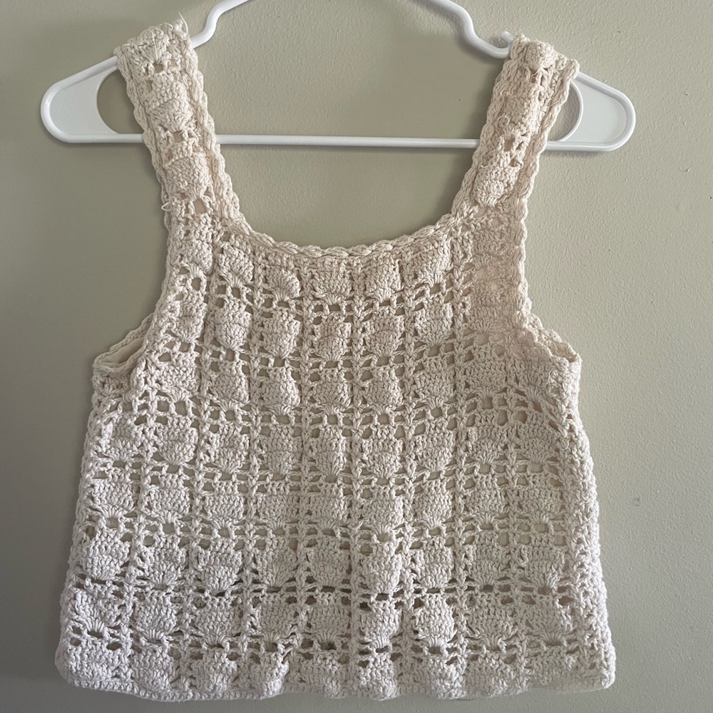 Crochet Cream Tank Top